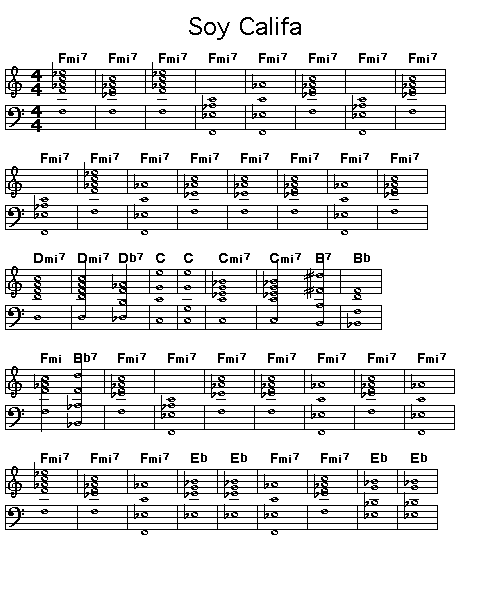Soy Califa, p1: GIF image of the chord progression of Dexter Gordon's "Soy Califa".