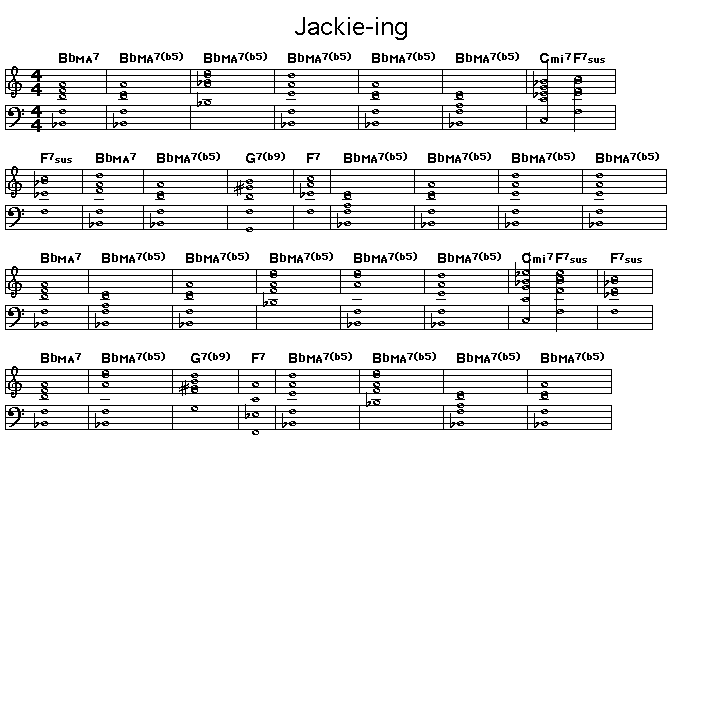 Jackie-ing, p1: Printable GIF image of the chord sequence for Thelonious Monk's "Jackie-ing".