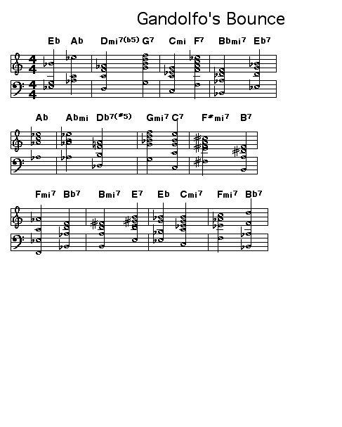 Gandolfo's Bounce: Chord changes for Booker Little's "Gandolfo's Bounce".