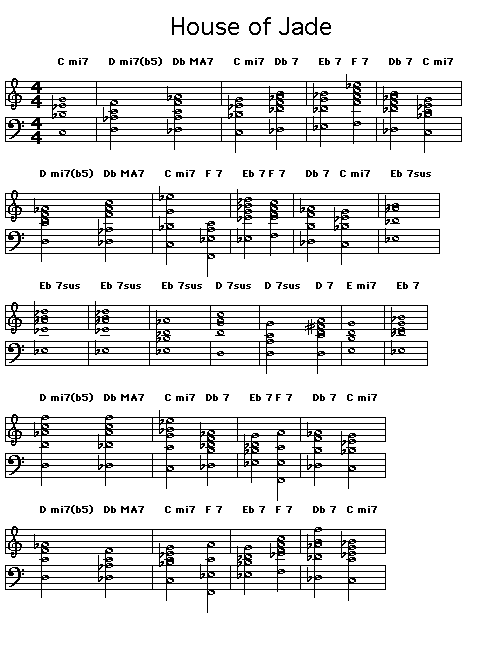 House Of Jade: Gif rendering of the chord progression for Wayne Shorter's  "House Of Jade". <p>