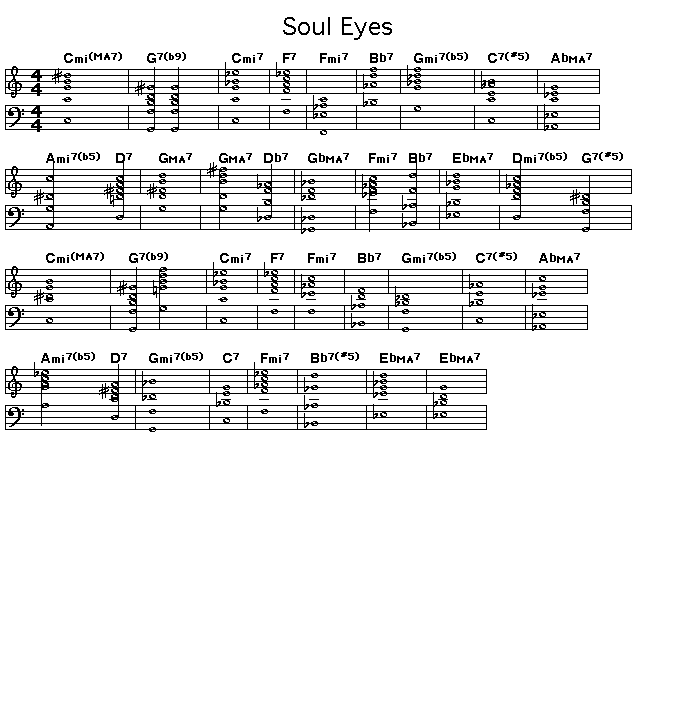 Soul Eyes, p1: GIF image of the score for Mal Waldron's "Soul Eyes".